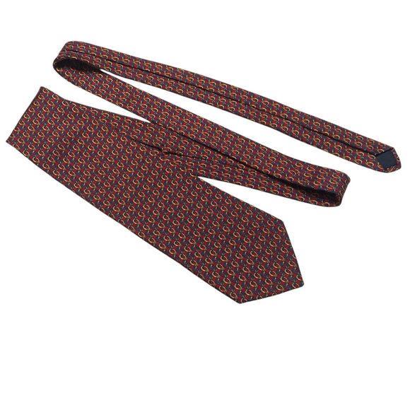 Brooks Brothers Makers Tie Men's Necktie Silk Chain Red Blue Yellow - Picture 5 of 6